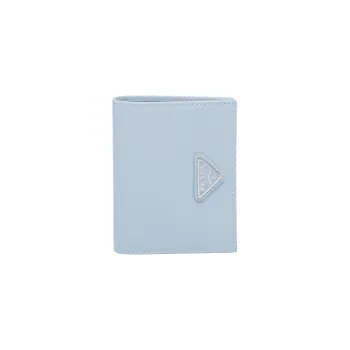 PRADA Saffiano Leather Wallet Small Size Women's Light Blue