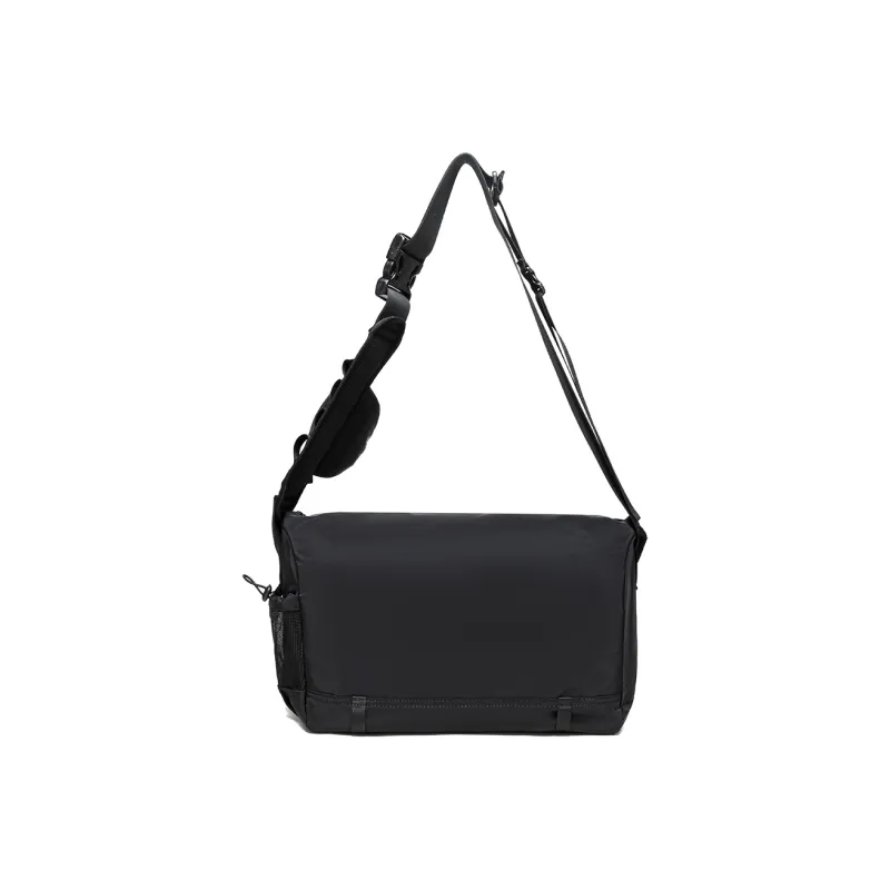 NOMK Oxford Shoulder Bag, Crossbody Bag Large Size Unisex Black-3