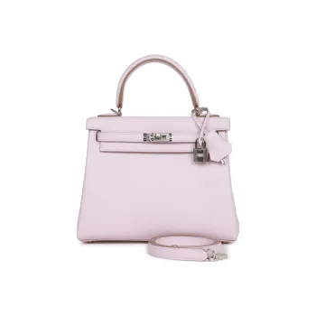 HERMES Kelly Taurillon Clemence Leather Kelly Bag Handbags Regular Women's 09 Mauve Pale Dream Purple