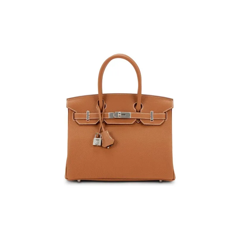 HERMES Birkin Epsom Leather Birkin Bag Handbag Regular Women's 37 Gold Brown-0