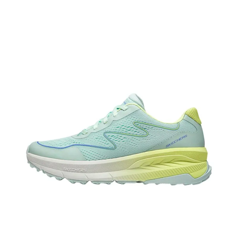 Skechers Anti Slip Wear Resistant Low Top Trail Running Shoes Women's Cyan Yellow-0