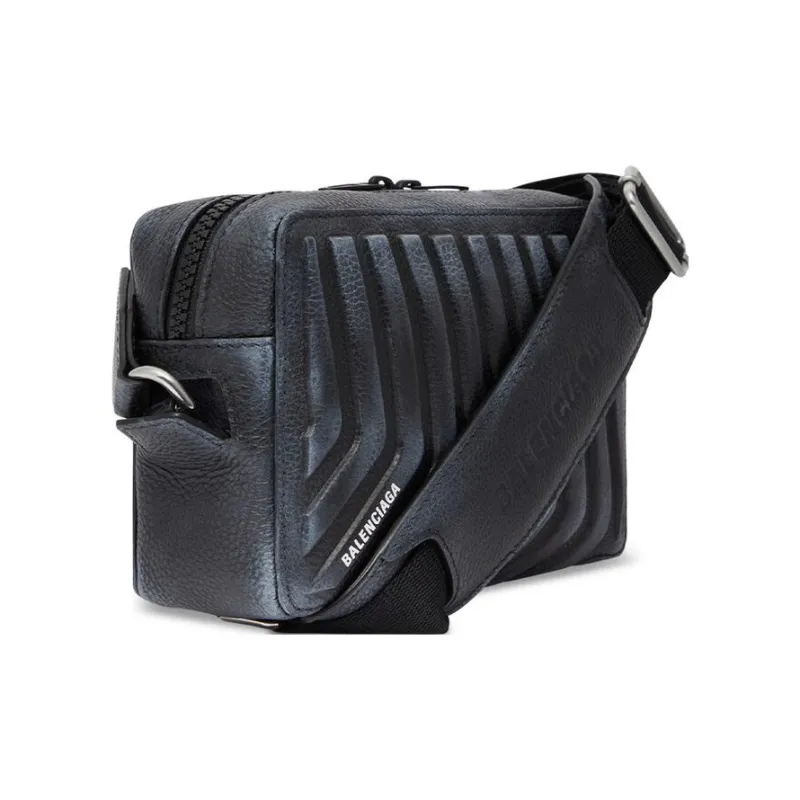 Balenciaga Car Grained Calfskin Camera Bag Shoulder Bag Crossbody Bag Regular Men's Grayish Dark-1