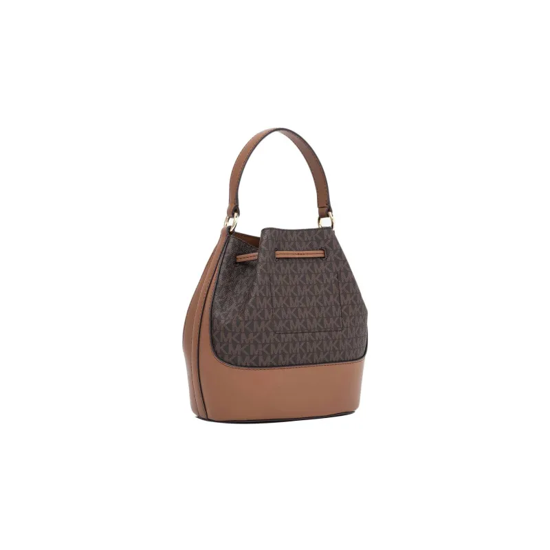 MICHAEL KORS Coated Canvas Bucket Bag, Shoulder Bag, Crossbody Bag Trumpets Women's Brown & Black-3