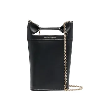 Alexander McQueen Calfskin Portable Crossbody Bag Shoulder Bag Women's Black