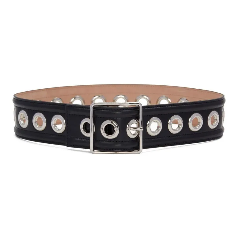 Alexander McQueen Eyelet Detailed Buckled Belt-0