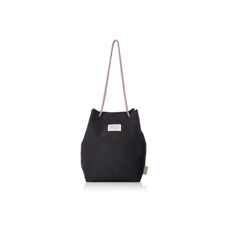 ROOTOTE Nylon Fabric Shoulder Bag, Crossbody Bag Regular Unisex Black/Brown-0