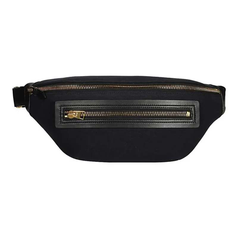 TF Buckley Calfskin Trim Sling Bag Fanny Pack Men's Black-0