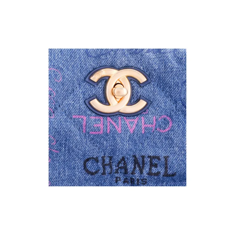 CHANEL Denim Tote Bag, Shopping Bag, Shoulder Bag, Handbag Women's Blue-4