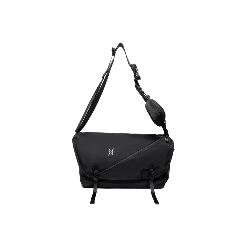 NOMK Oxford Shoulder Bag, Crossbody Bag Large Size Unisex Black-0