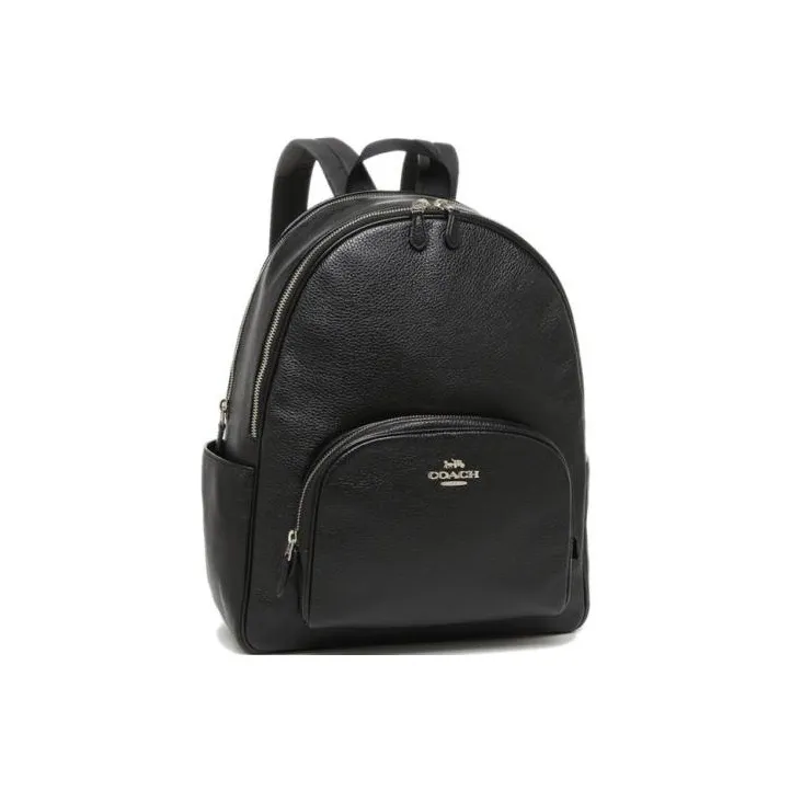 COACH Court Leather Patchwork With PVC Backpack Tubas Men's Black-1