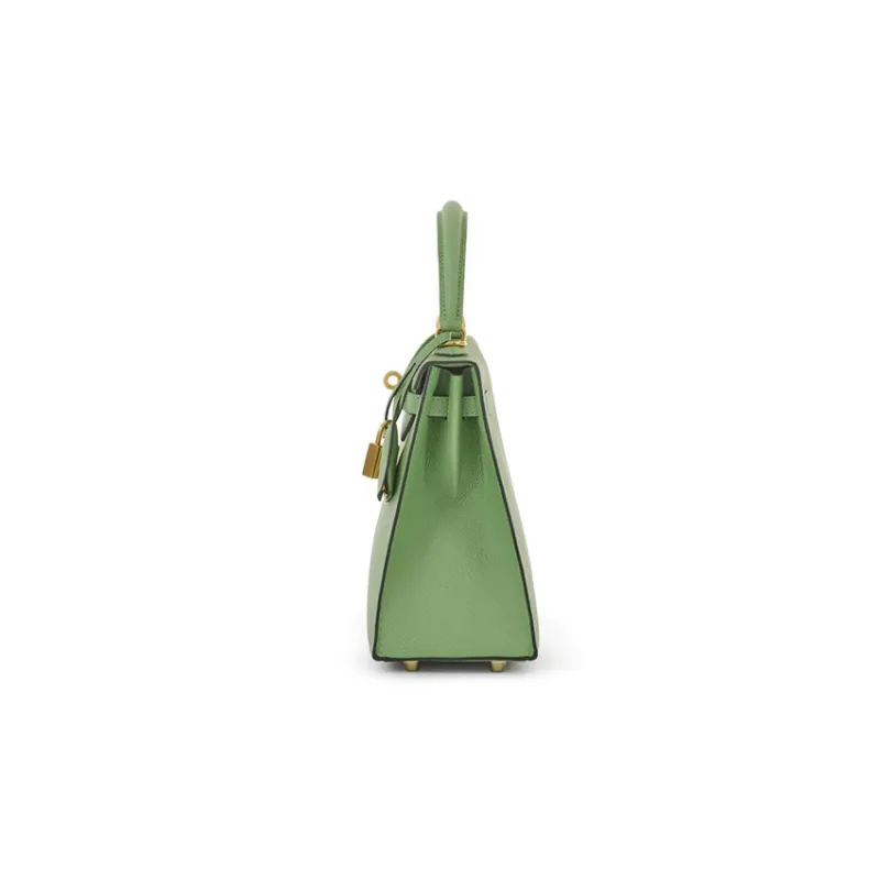 HERMES Kelly Epsom Calfskin Kelly Bag Shoulder Bag Crossbody Bag Handbag Women's 3I Vert Criquet Avocado Green-3