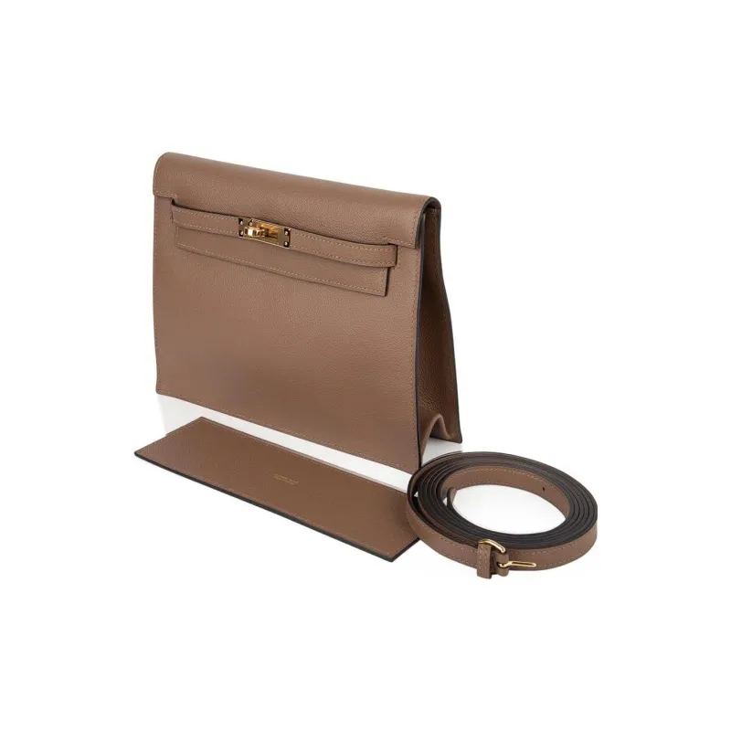 HERMES Kelly Danse Evercolor Leather Handheld Crossbody Bag, Shoulder Bag Women's-3