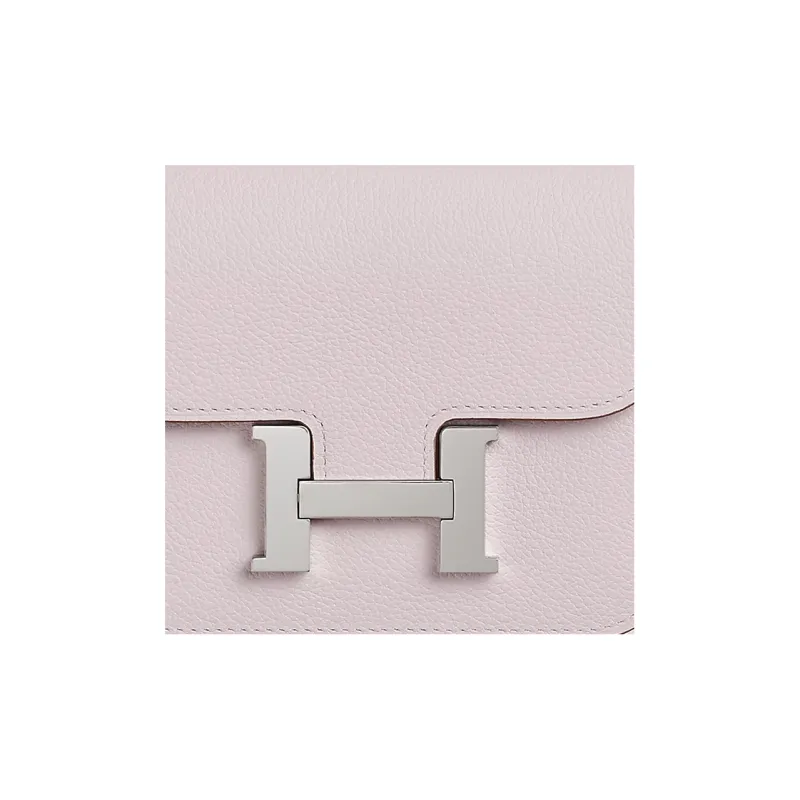 HERMES Constance Slim Evercolor Calfskin Wallet, Card Holder, Fanny Pack Regular Women's Dream Purple & Saddle Red-3