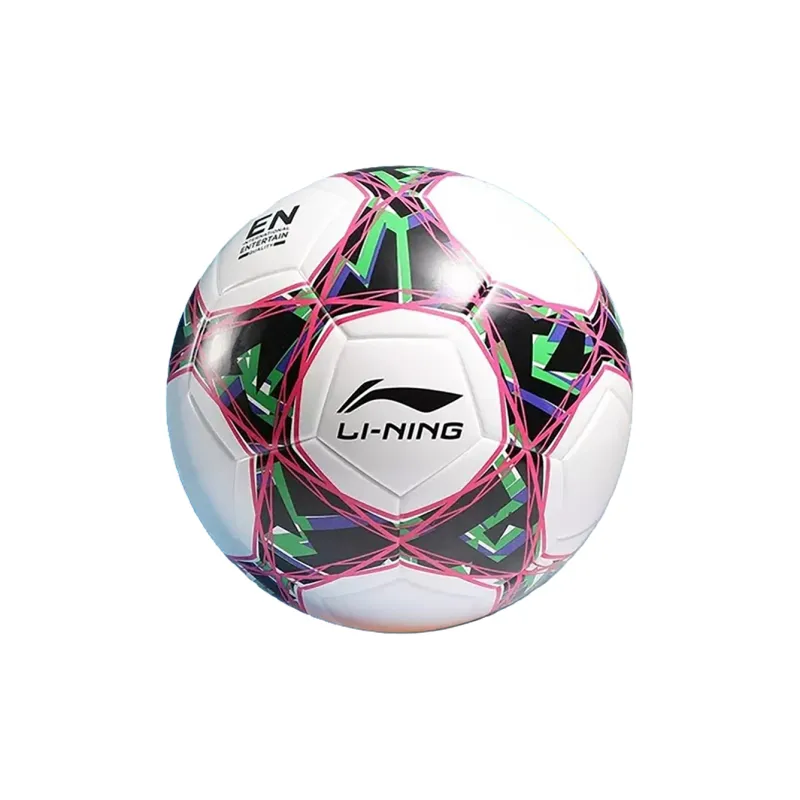 LiNing Size 4 Soccer TPU Machine Stitched Soccer Ball Unisex Black White Purple Green-0