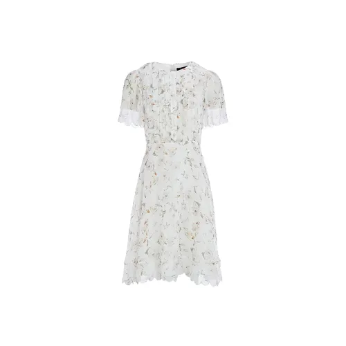 Marie Elie Short-Sleeved Dresses Women's White Base Pattern