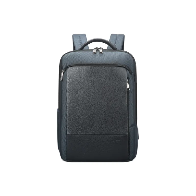 BOPAI Cow Leather Backpack Men's Black/Blue-6