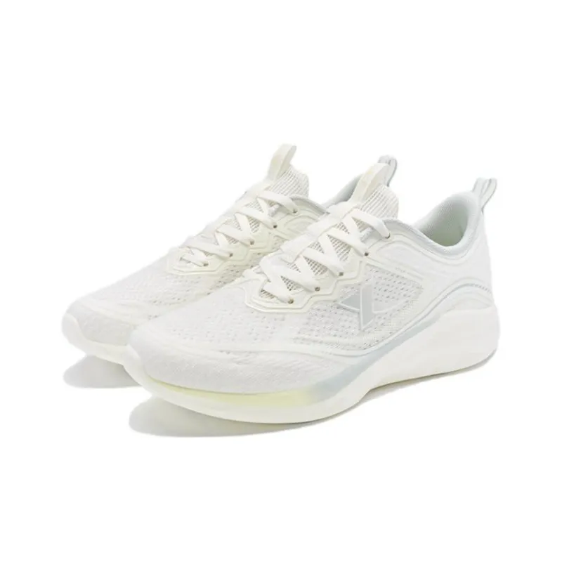 XTEP Lighten 7.0 Cushioning Anti Slip Wear Resistant Breathability Low Top Running Shoes Women's Sail White-1