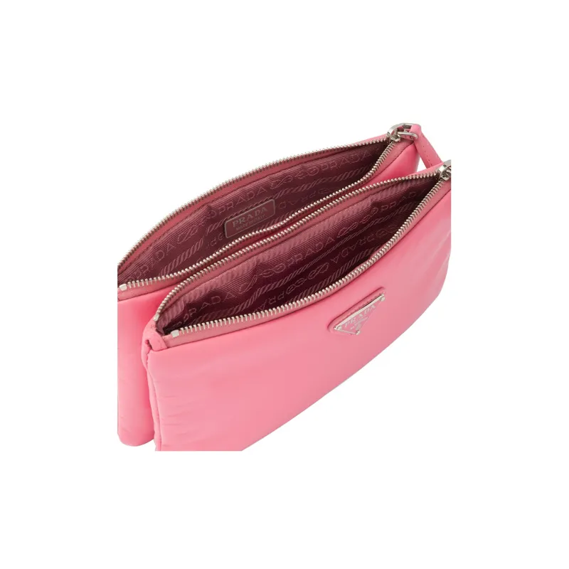 PRADA Soft Sheep Leather Clutch Regular Women's Pink-3