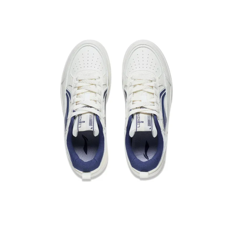 LiNing Tianji 2.0 Anti Slip Wear Resistant Low Top Skateboard Shoes Women's White Blue-3