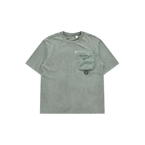 FILA FUSION Trending Street Series T-Shirts Men Military Velvet Green