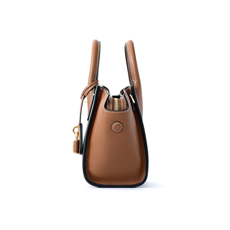 FION Cow Leather Tote Handbag, Shoulder Bag Trumpets Women's-9