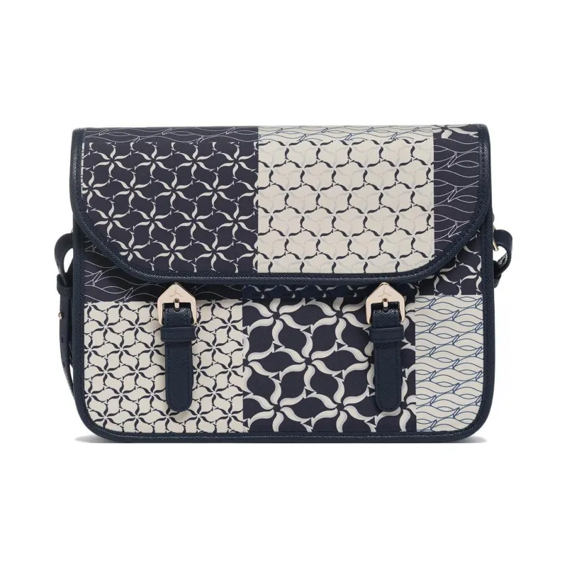 LI NING 1990 Leather With Fabric Messenger Bag, Crossbody Bag, Shoulder Bag Unisex Blue-0