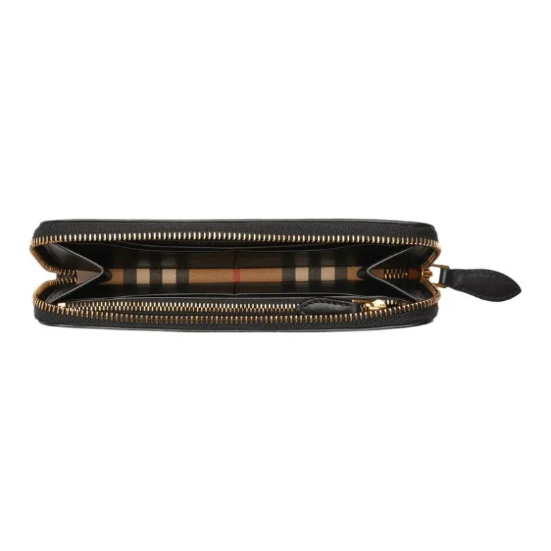 Burberry Vintage Leather Card Holder Wallet Women's Khaki-3