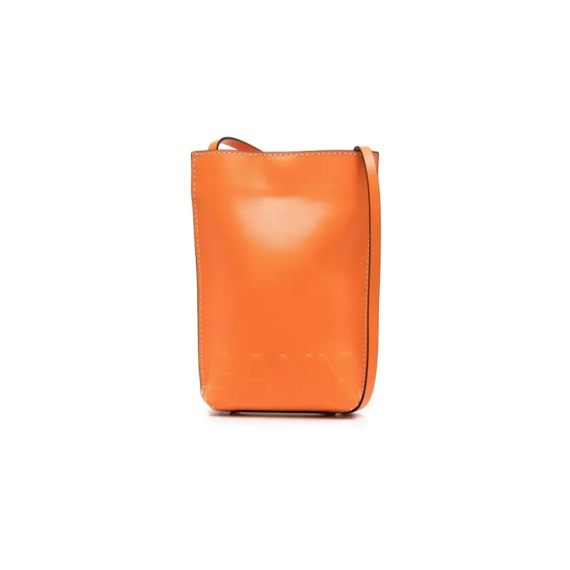 GANNI Polyurethane Handbag Shoulder Bag Crossbody Bag Small Size Women's Orange-0