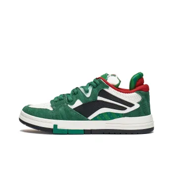 LiNing Wave Pro Anti Slip Wear Resistant Low Top Skateboard Shoes Women's Green Black Red