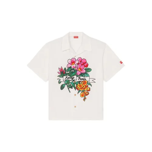 KENZO ALOHA FLOWER TATTOO Shirts Men White