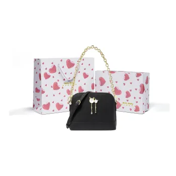 DORIS BETTY PU Leather Dome Bag Chain Bag Shoulder Bag Crossbody One Shoulder Handbag Women's Black