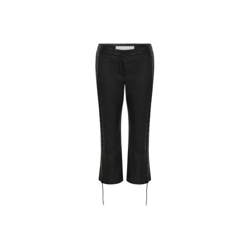 DION LEE Hinge Seam Cropped Leather Trousers