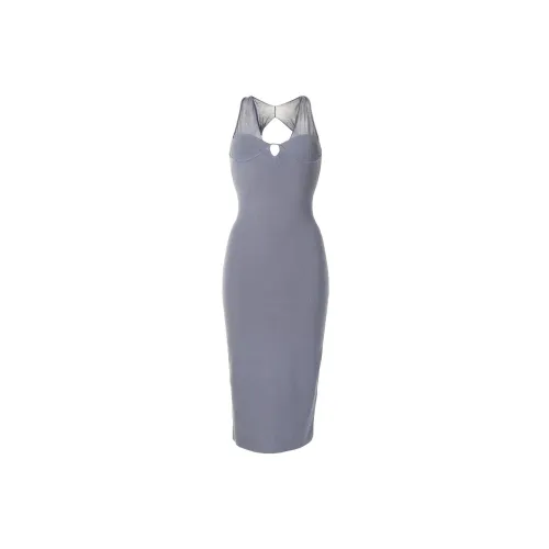 DION LEE Sleeveless Dresses Women's Light Gray Blue