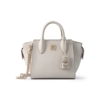 FION Cow Leather Tote Handbag Single Shoulder Bag Small Size Women's