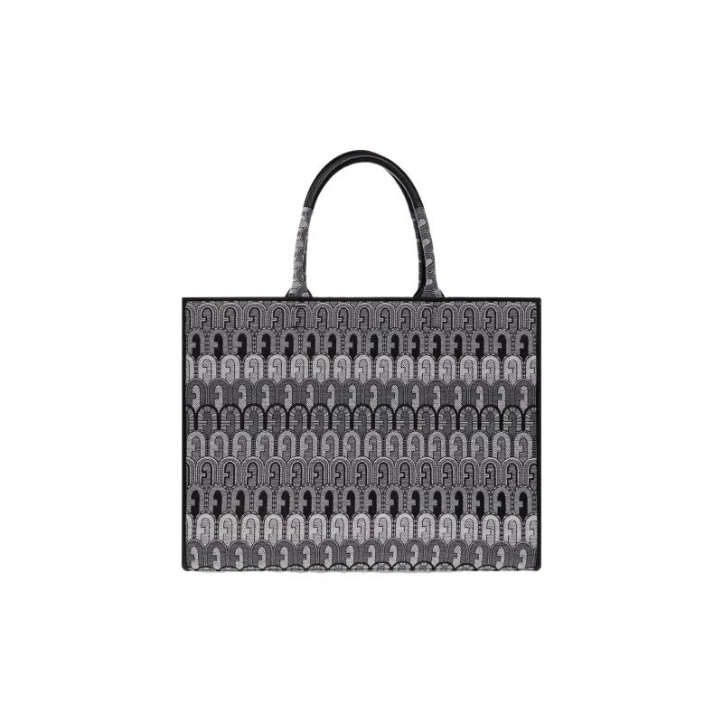Furla Opportunity Fabric Tote Bag, Shopping Bag, Shoulder Bag, Handbag Large Size Women's Gray-0