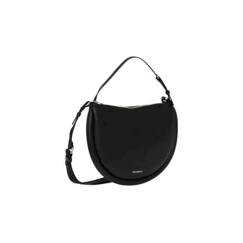 JW Anderson Full grain Calf Leather Handbag, Shoulder Bag, Crossbody Bag Medium Size Women's Black-1