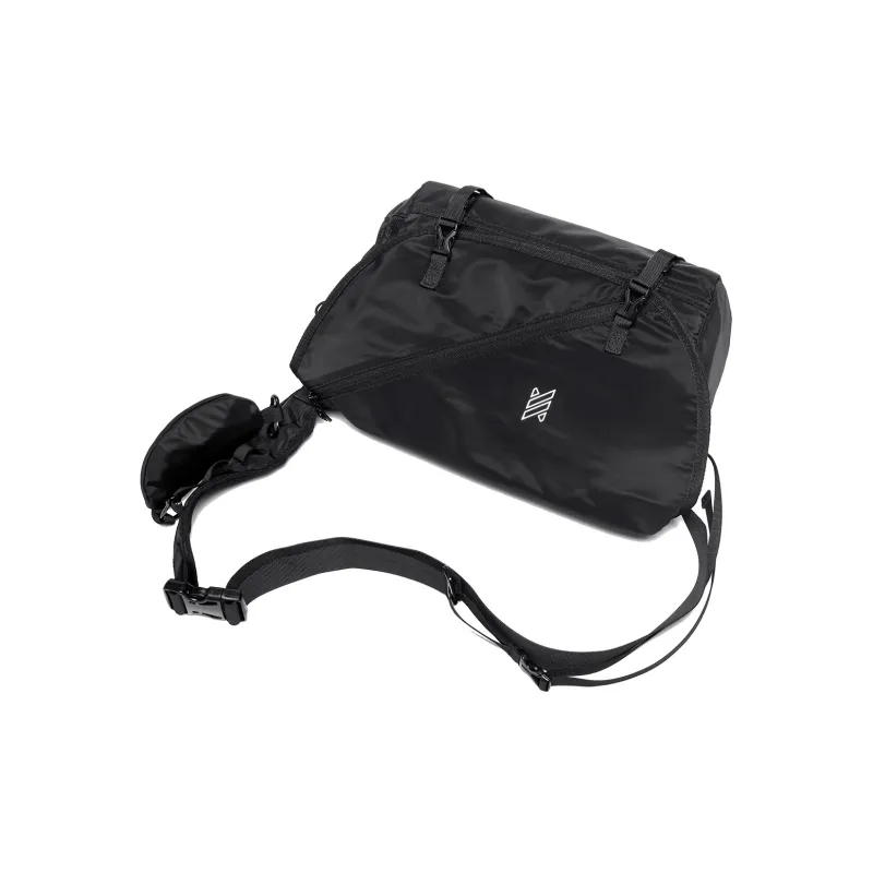 NOMK Oxford Shoulder Bag, Crossbody Bag Large Size Unisex Black-11