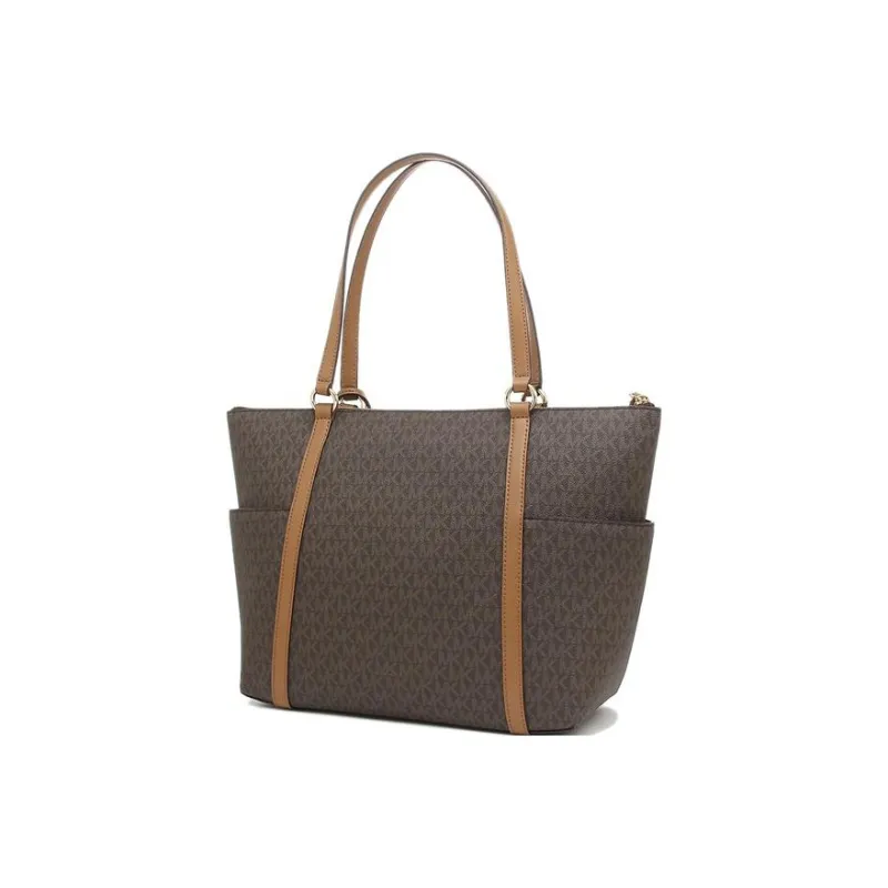 MICHAEL KORS MK Sullivan Coated Canvas/ Tote Bag, Shopping Bag, Handbag Tubas Women's Dark Brown & Acorn Brown-1