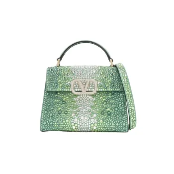 Valentino VSLING Rhinestone Shoulder Bag Crossbody Bag Handbag Mini Women's Green