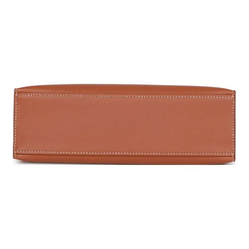 HERMES Mini Kelly Generation 1 Lambskin Kelly Shoulder Bag, Crossbody Bag, Handbag Women's 37 Gold Brown-4