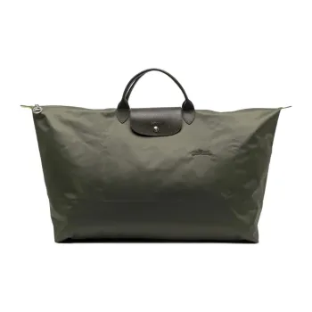 LONGCHAMP Le Pliage Green Cow Leather Travel Bag Men's Green
