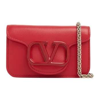 Valentino Locò Cow Leather Messenger Bag Shoulder Bag Crossbody Bag Mini Women's Red