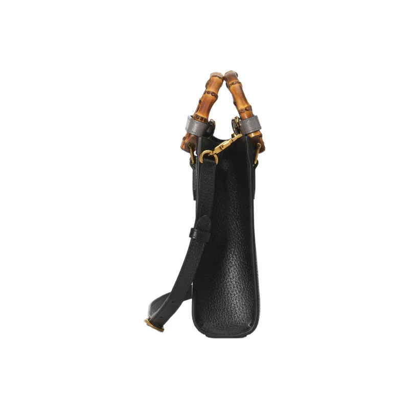 GUCCI Diana Leather Tote Bag Shopping Bag Handbag Mini Women's Black-4