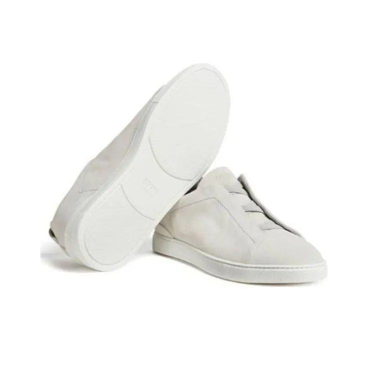 Zegna Triple Stitch Suede Sneakers-4