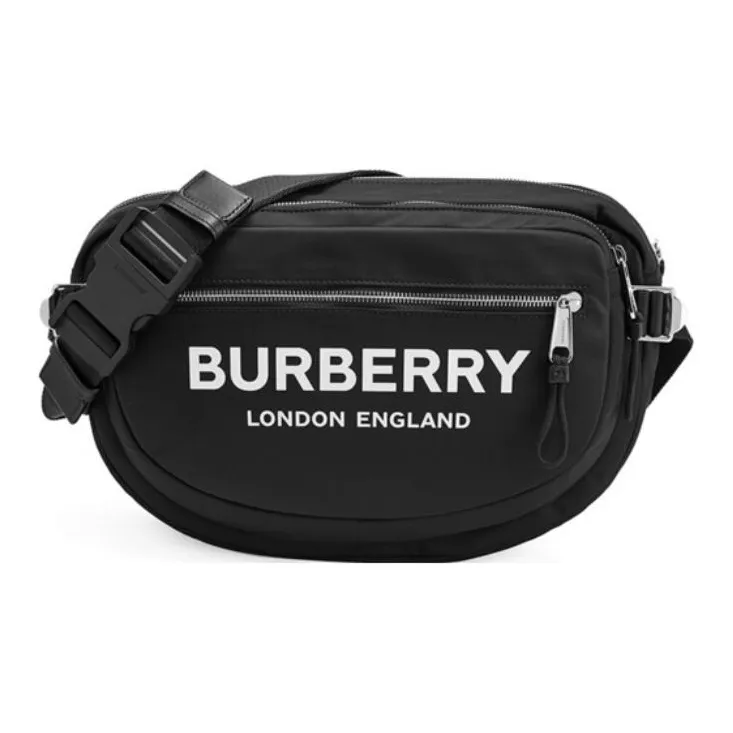 Burberry Leather Shoulder Bag Crossbody Bag Sling Bag Fanny Pack Large Size Men's Black-1
