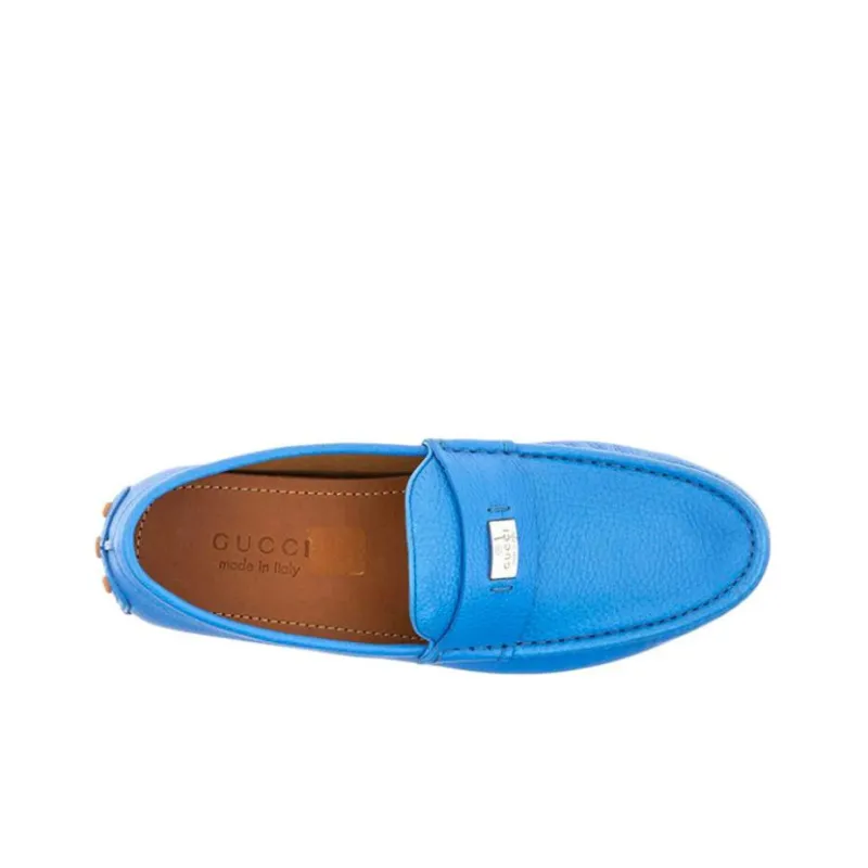 GUCCI Gommino Loafers Men Low Top Blue-2