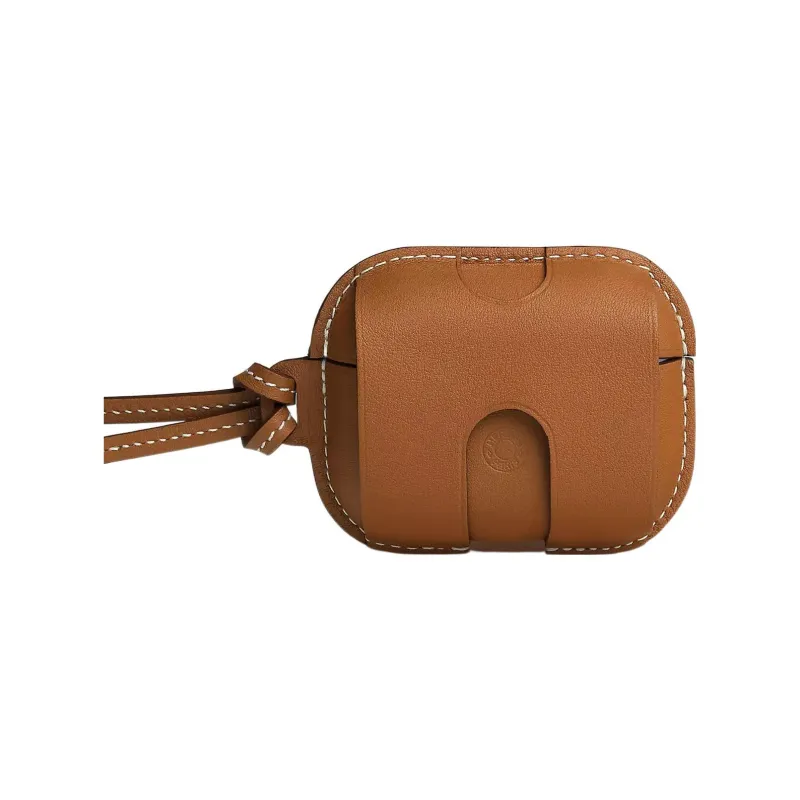 HERMES Swift Leather AirPods Pro Protective Case Earphone Case Unisex 37 Gold-2
