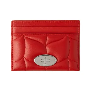 Mulberry Nappa Leather Card Clip Card Holder Women's Red
