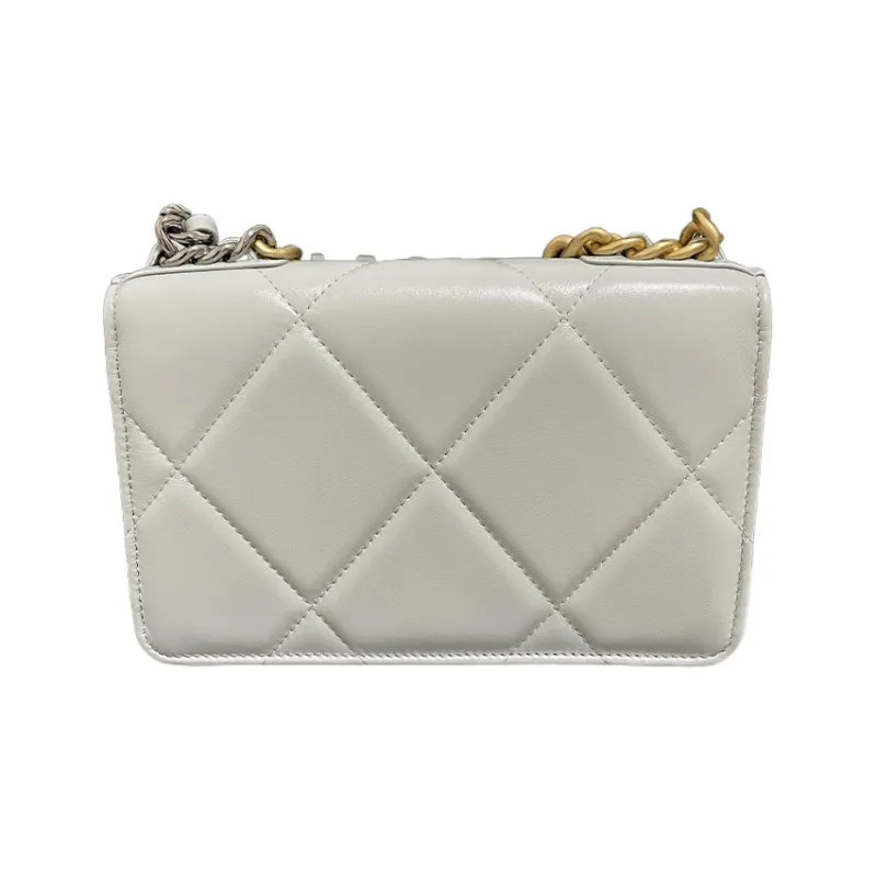 CHANEL 19BagWOC Sheepskin Chain Bag, Shoulder Bag, Crossbody Bag Women's Light Blue Gray-1