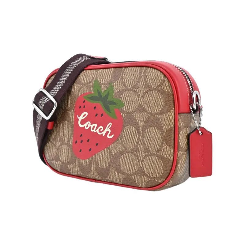 COACH PVC Camera Bags Shoulder Bags Mini Women's Red & Brown-1